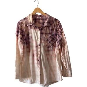 CUSTOM Reworked AC/DC World Tour Bleached Flannel size xl graphic on back of